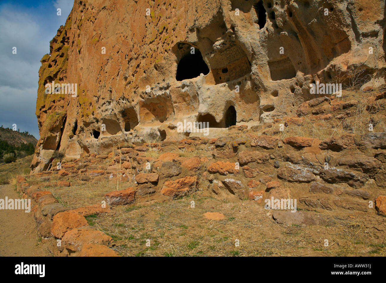 Lunga casa, monumento nazionale Bandelier Foto Stock