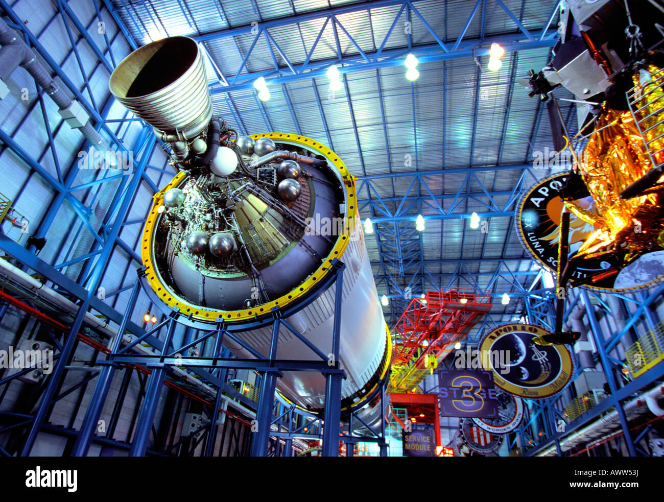 Il Centro Spaziale Kennedy Saturn V Rocket Museum Cape Canaveral Orlando Florida USA Foto Stock