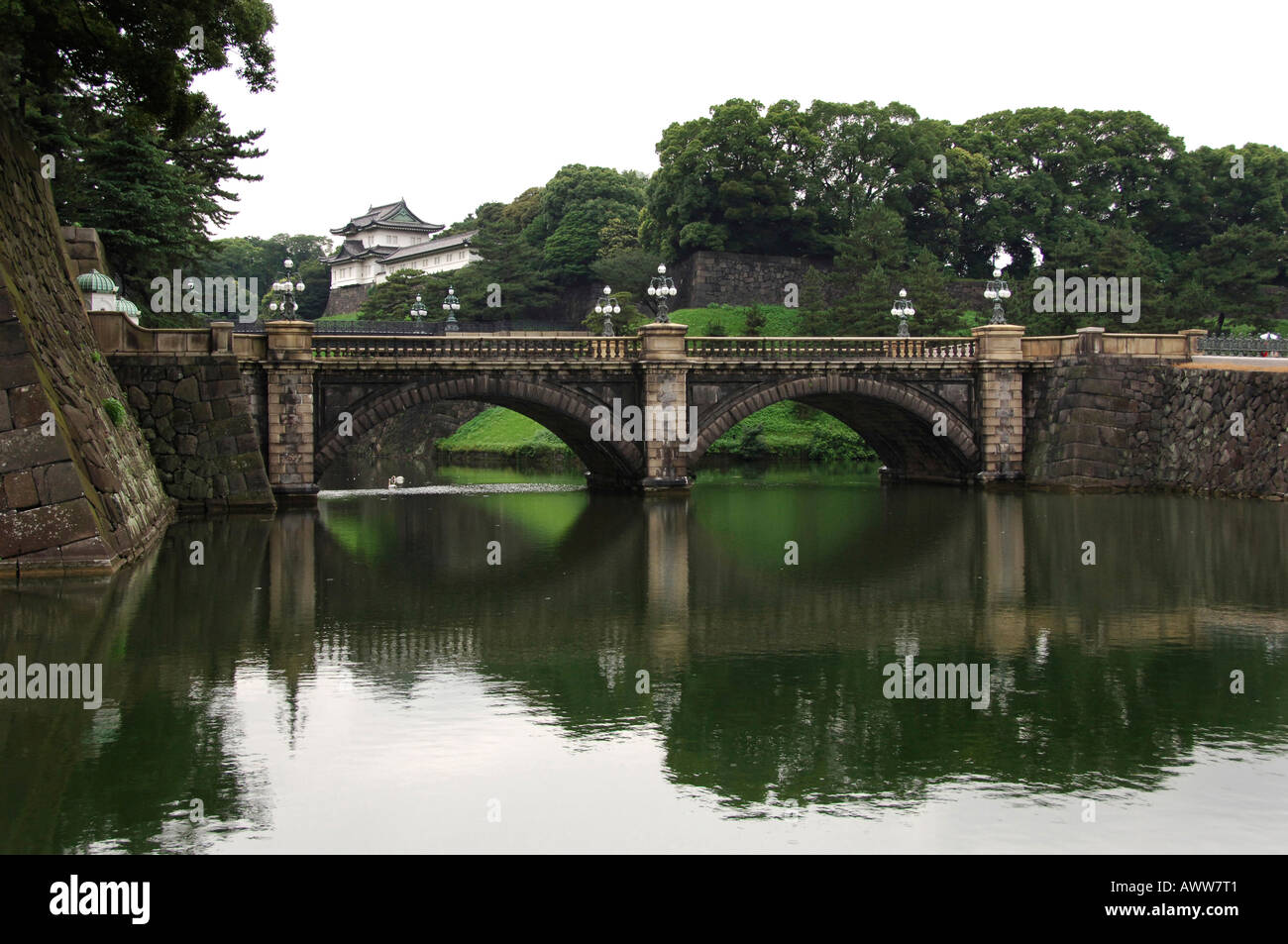 Ponte Nijubashi, Imperatore del Palazzo Imperiale, Chiyoda-Ku Maranouchi, Tokyo Giappone Foto Stock