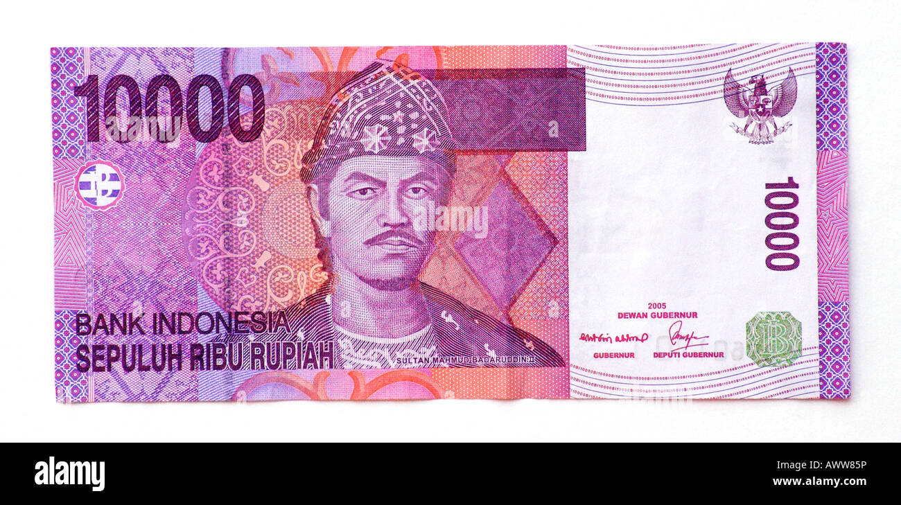 Indonesia 10000 banca Rupiah nota Foto Stock