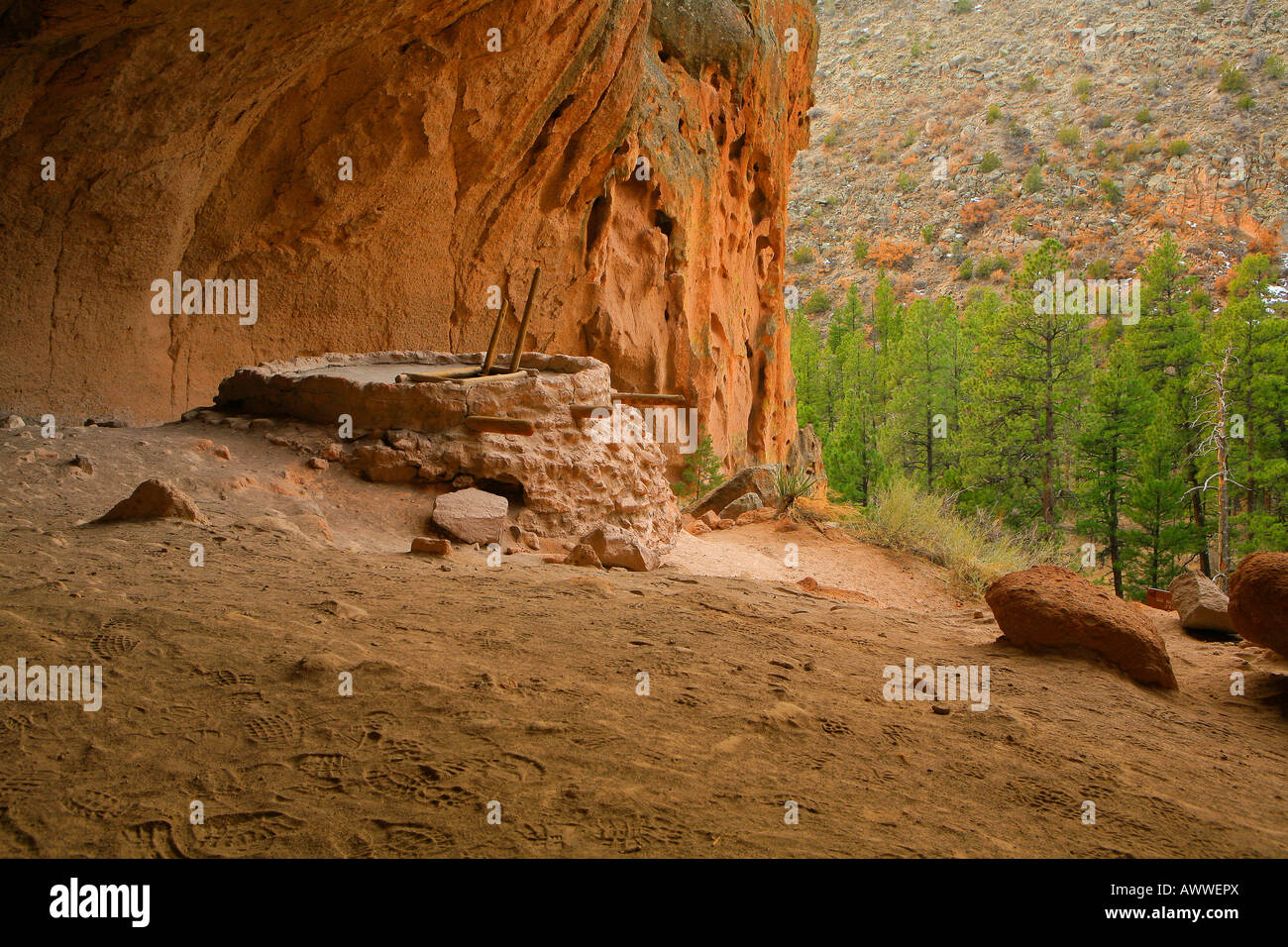 Casa dell'alcova, monumento nazionale di Bandelier Foto Stock