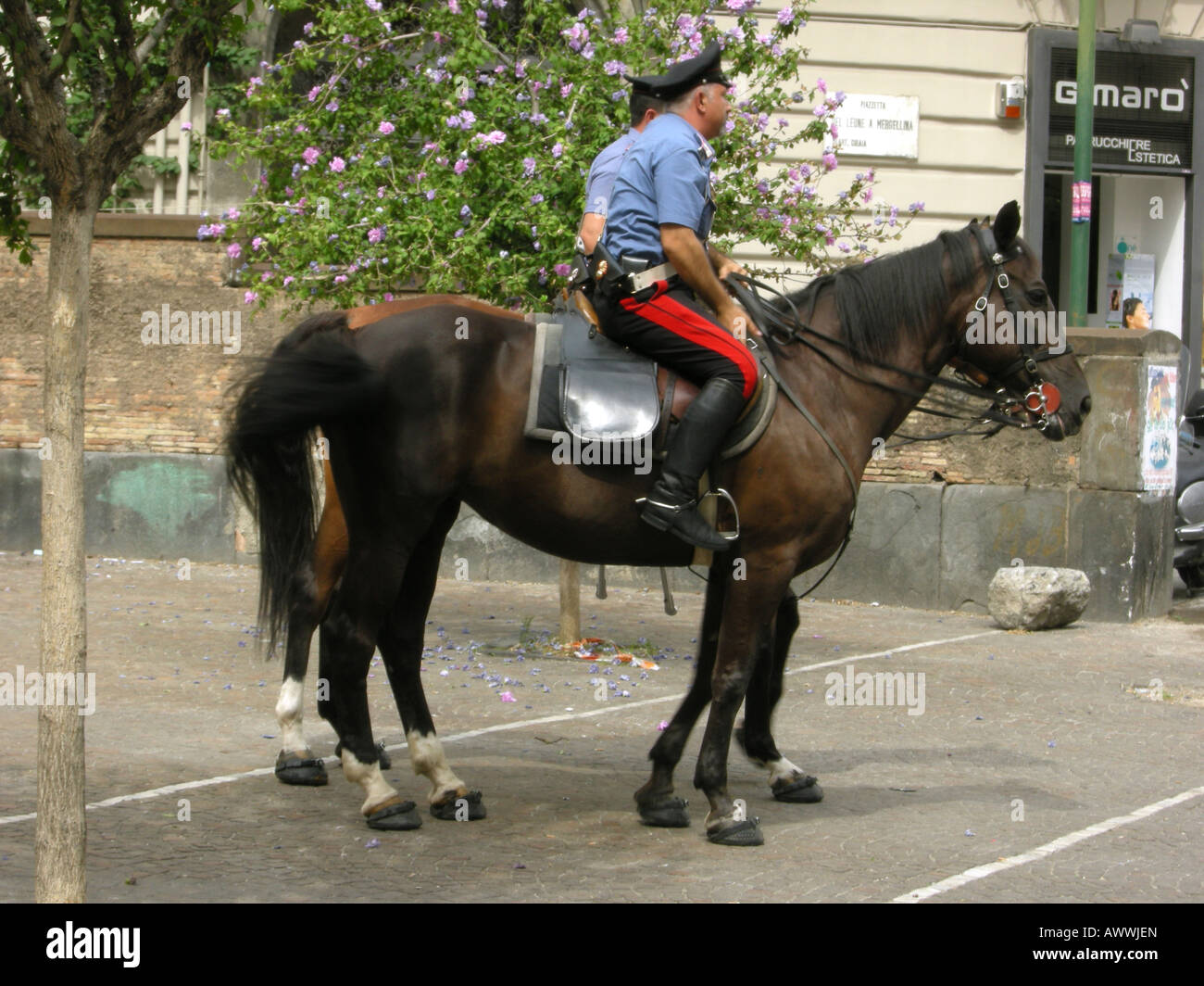 In Italia la polizia e carabinieri a cavallo in alta uniformi Foto stock Alamy