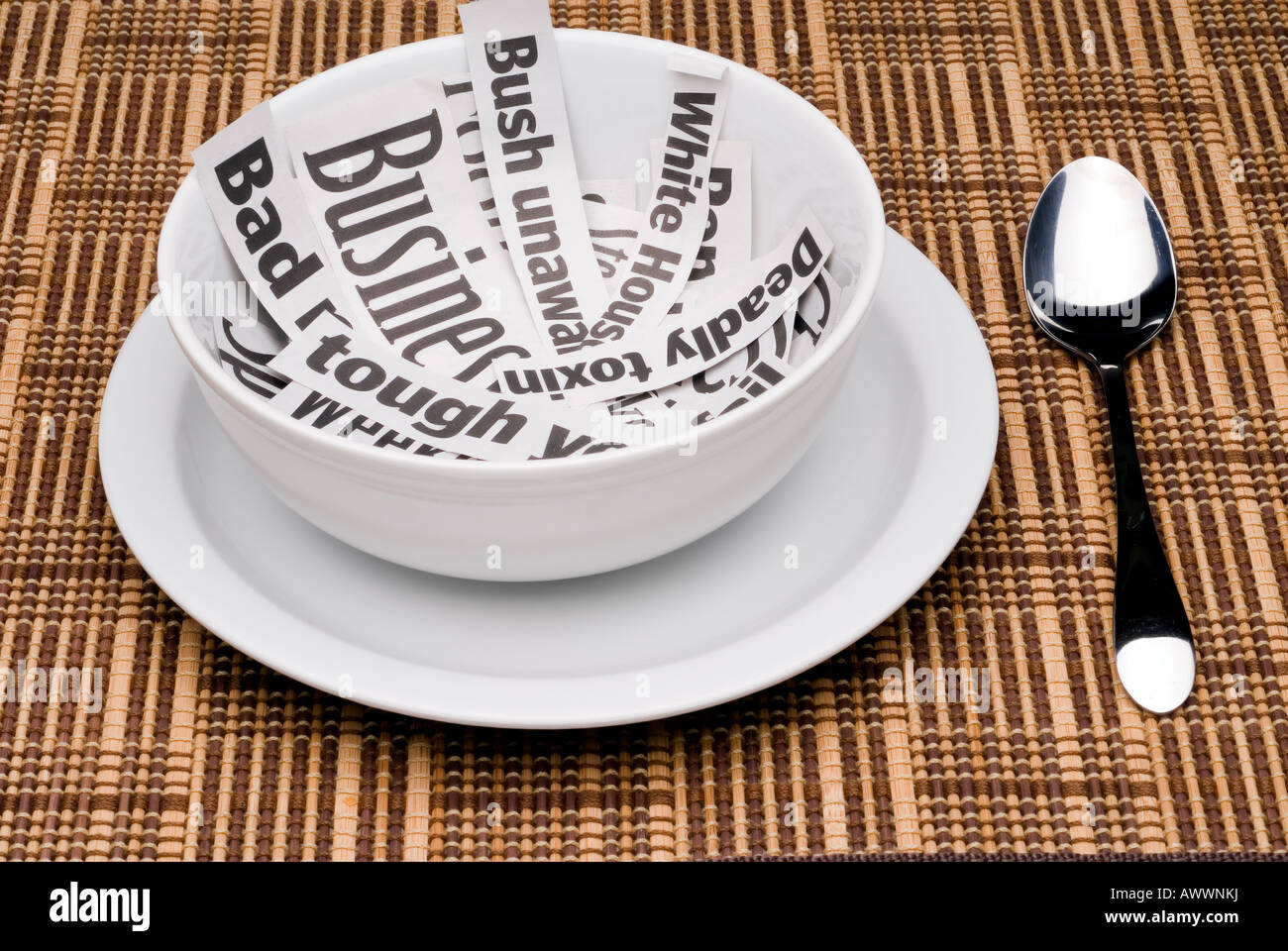 Mangiare la mattina notizie per la prima colazione Foto Stock