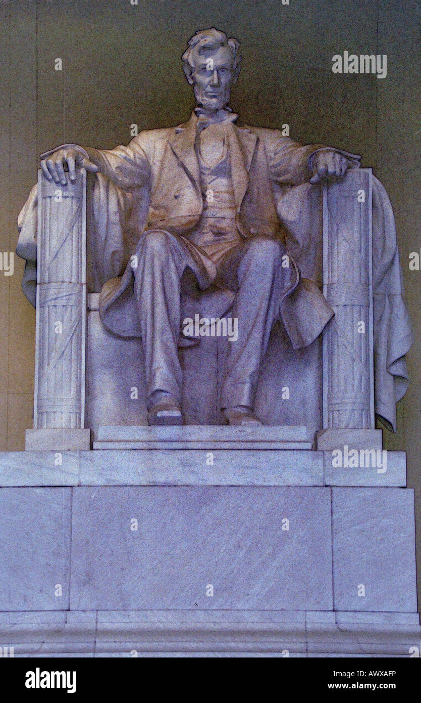 Altered digitalmente vista del Lincoln Memorial Sculpture, Washington DC Foto Stock