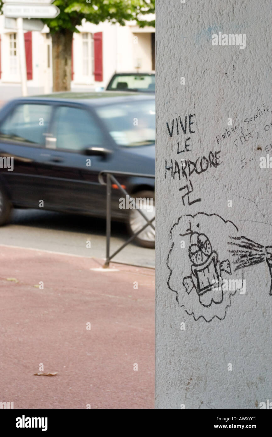 Graffiti vive le hardcore Hesdin Pas de Calais Foto Stock