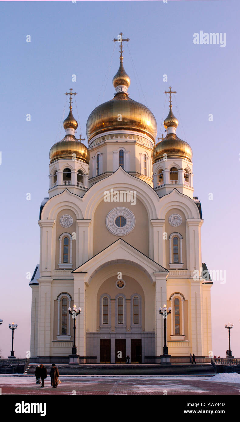 Costruito di recente St Trasfigurazione nella cattedrale di Habarovsk Russia 2005 Foto Stock