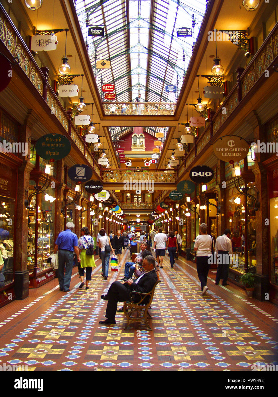 Australia New South Wales Sydney QVB Queen Victoria Building shopping center JMH0821 Foto Stock