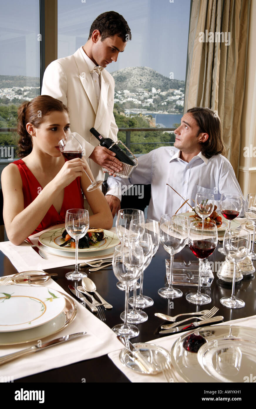 Persone da pranzo Foto Stock