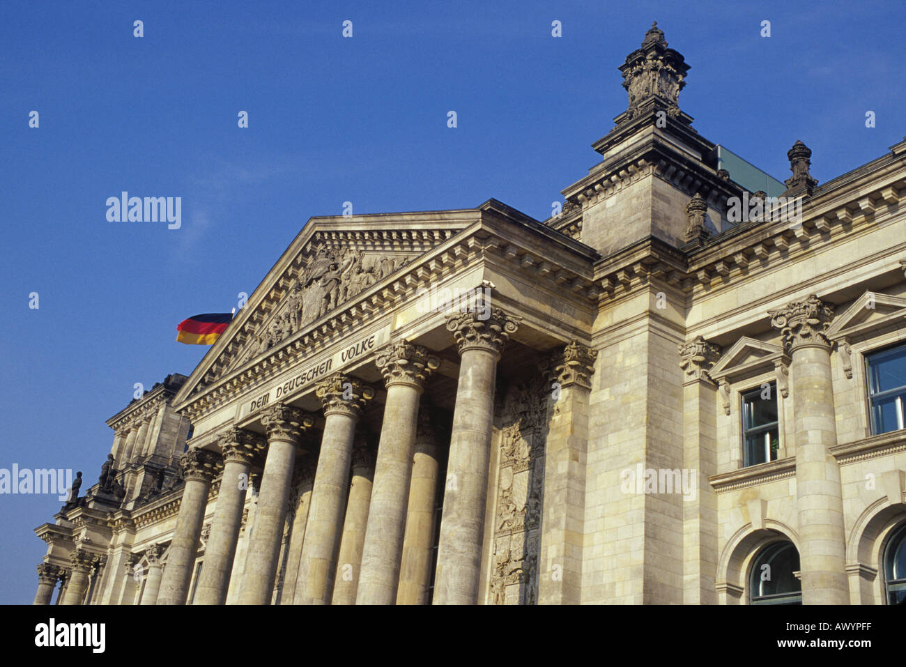 Il palazzo del Reichstag di Berlino Foto Stock