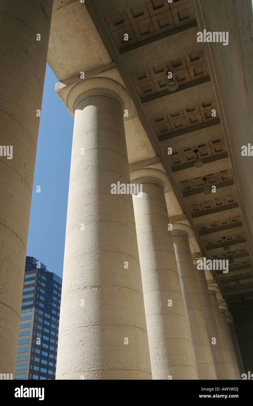 Le colonne dell'Ohio Statehouse edificio capitale greca architettura revival Columbus Ohio Foto Stock