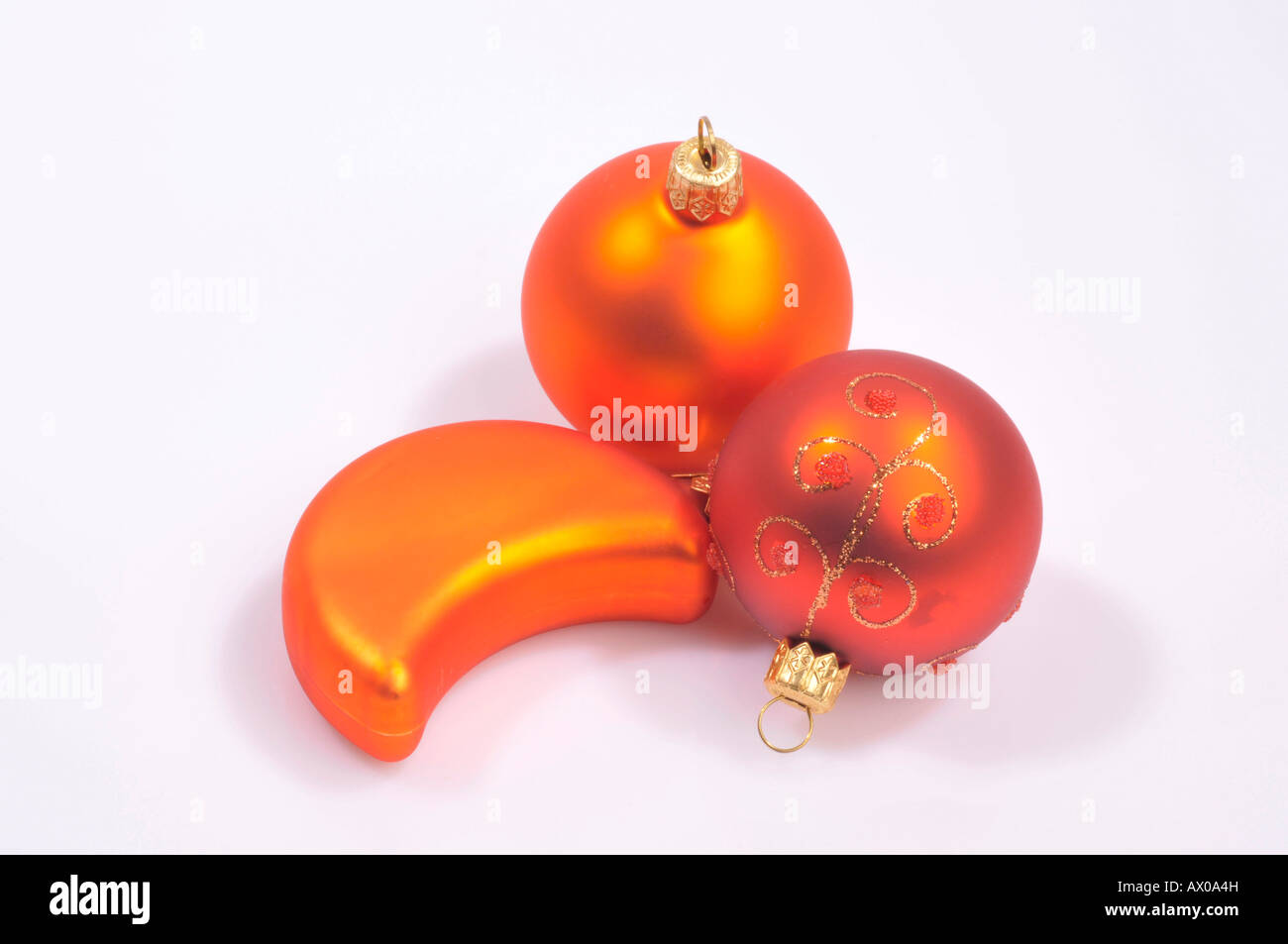 Orange decorazioni di Natale Foto Stock