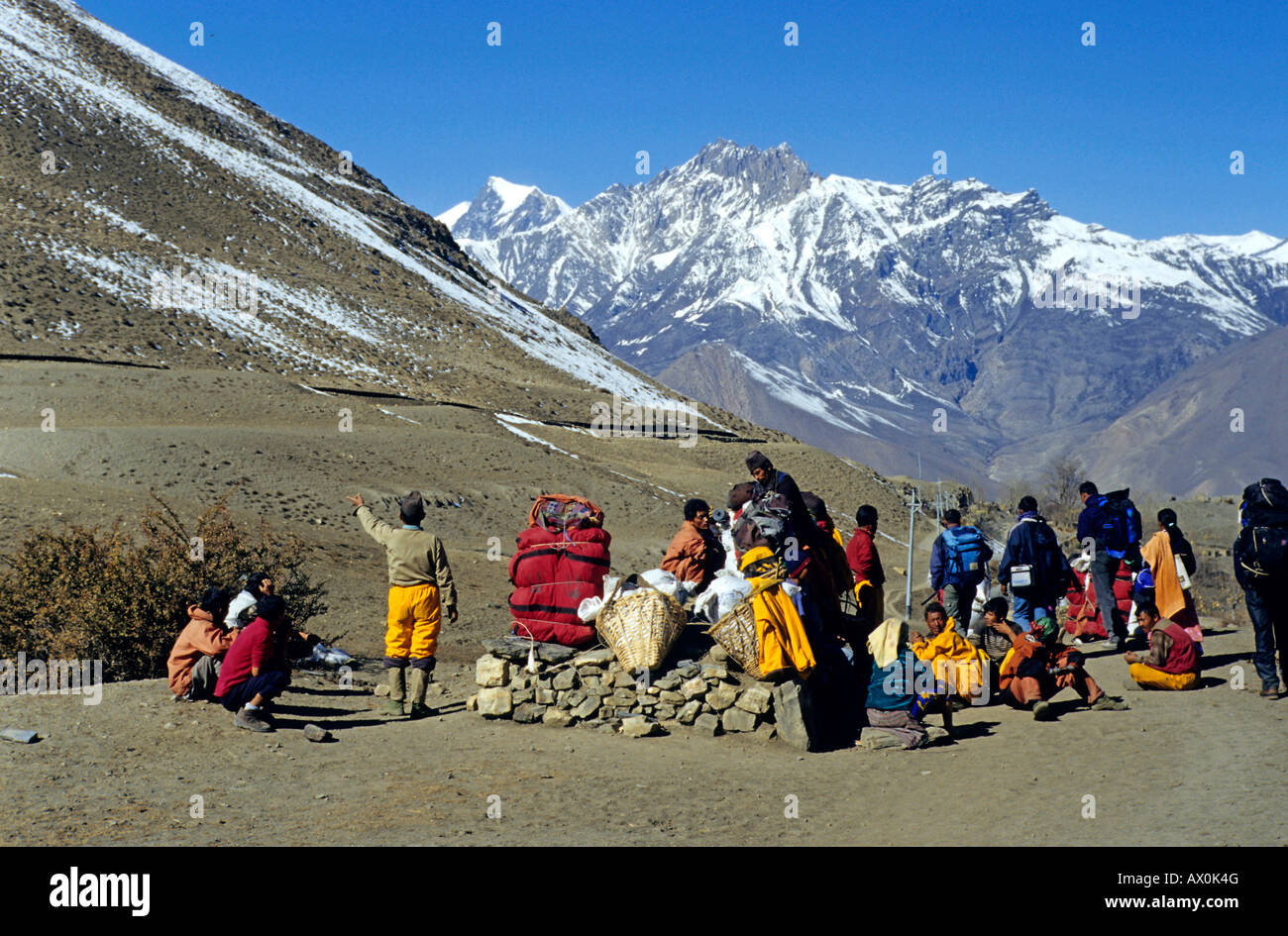Gli Sherpa, regione di Annapurna Himalaya,, Nepal, Asia Foto Stock