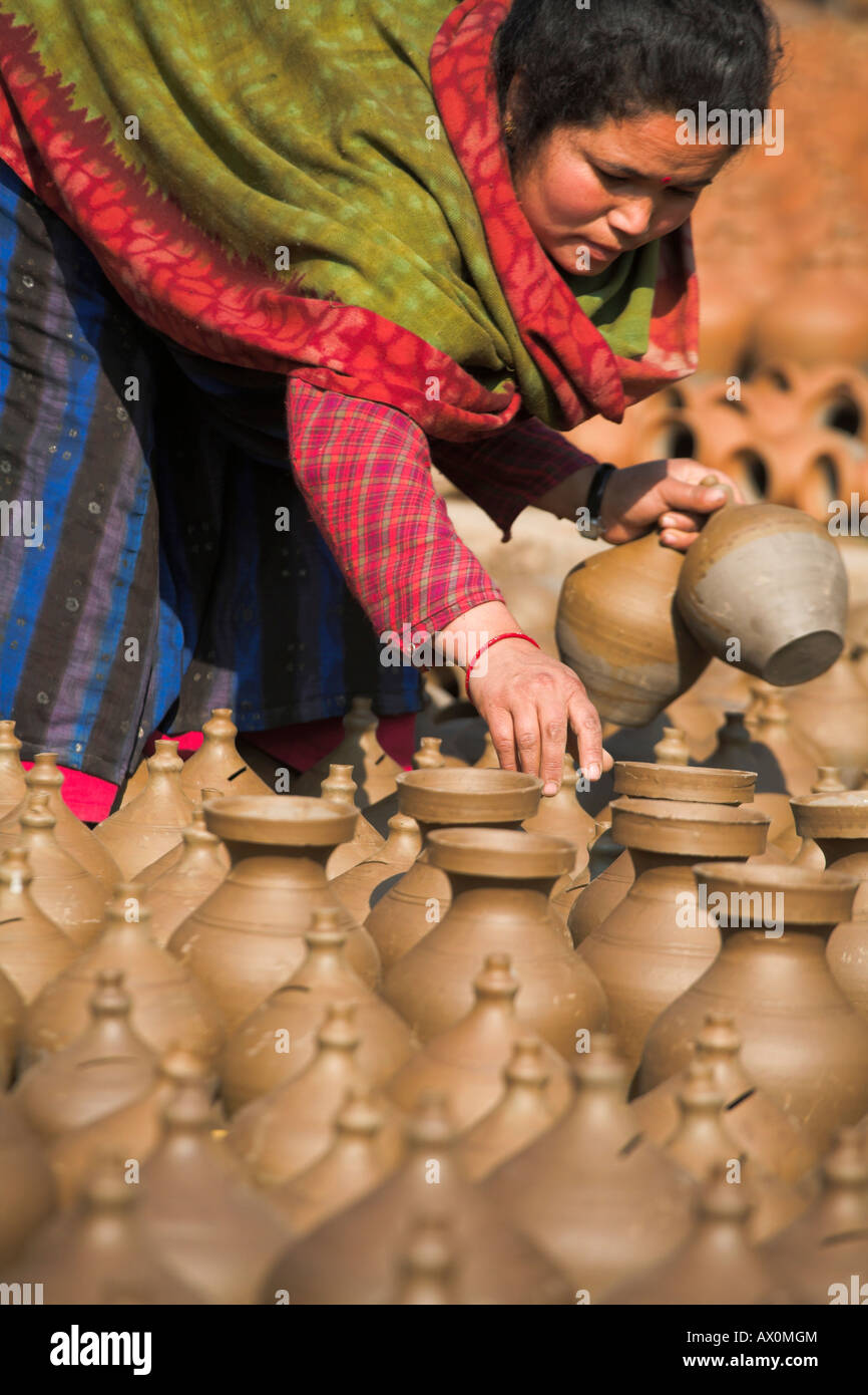 Il Nepal, Bhaktapur, ceramiche Square, ceramica Foto Stock
