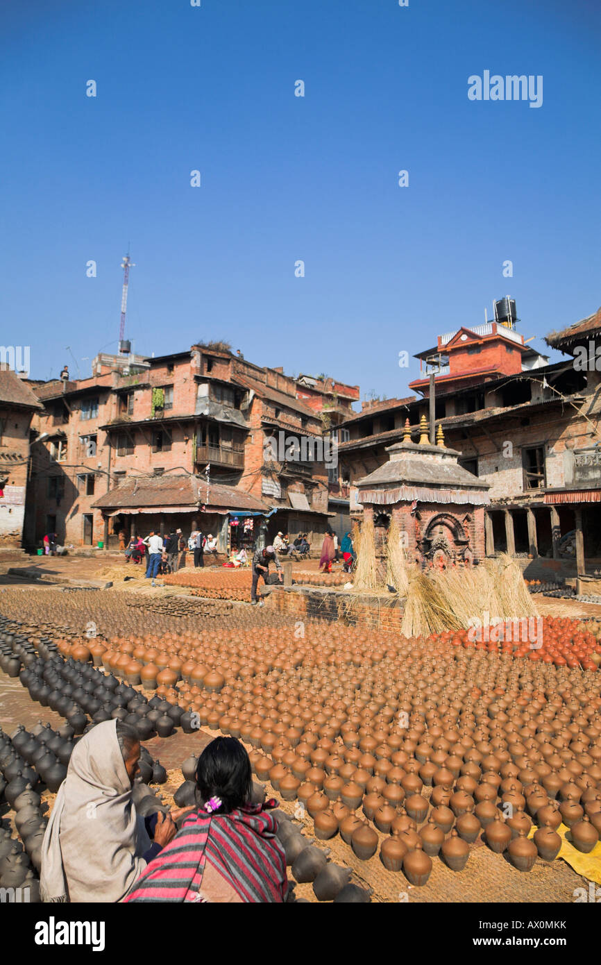 Il Nepal, Bhaktapur, ceramiche Square, ceramica Foto Stock