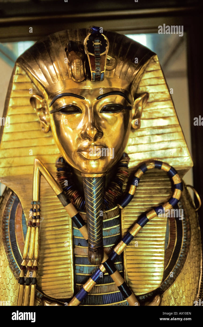 Goldmask di Tutenchamun, Museo del Cairo, Egitto Foto Stock