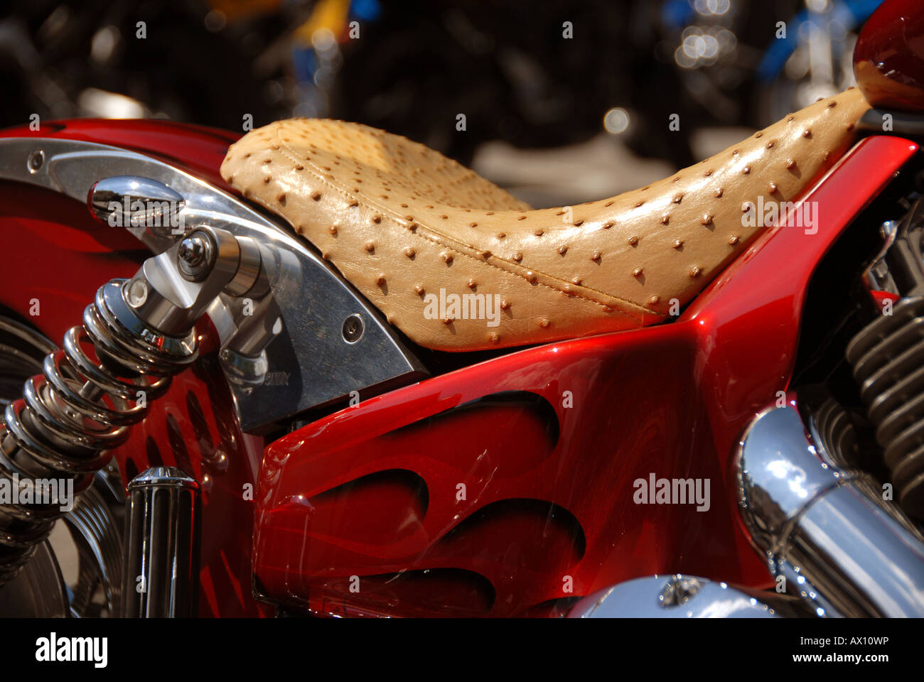 Custom sella del motociclo e vernice Foto Stock