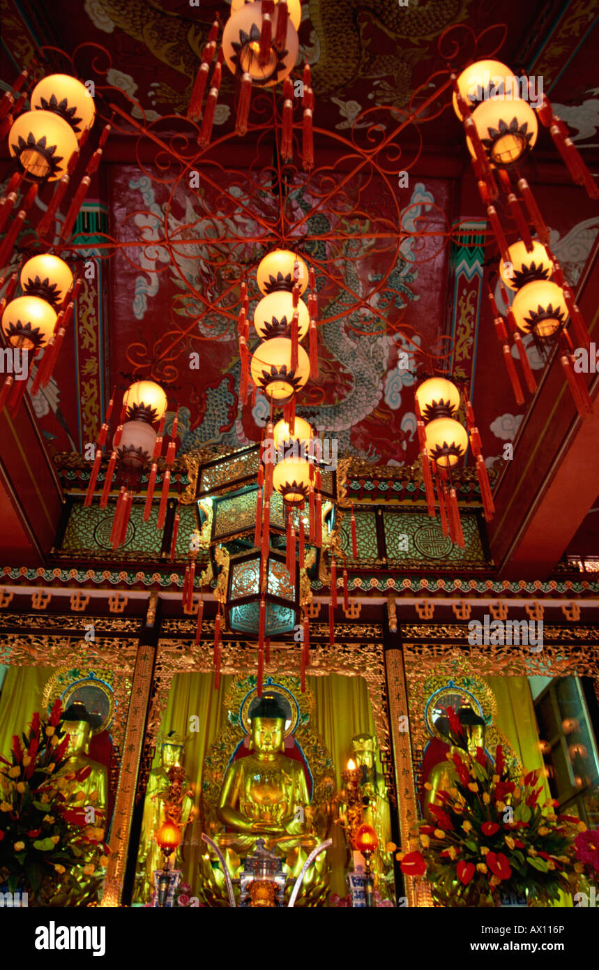 Cina, Hong Kong, Lantau, interno del Monastero Po Lin Foto Stock