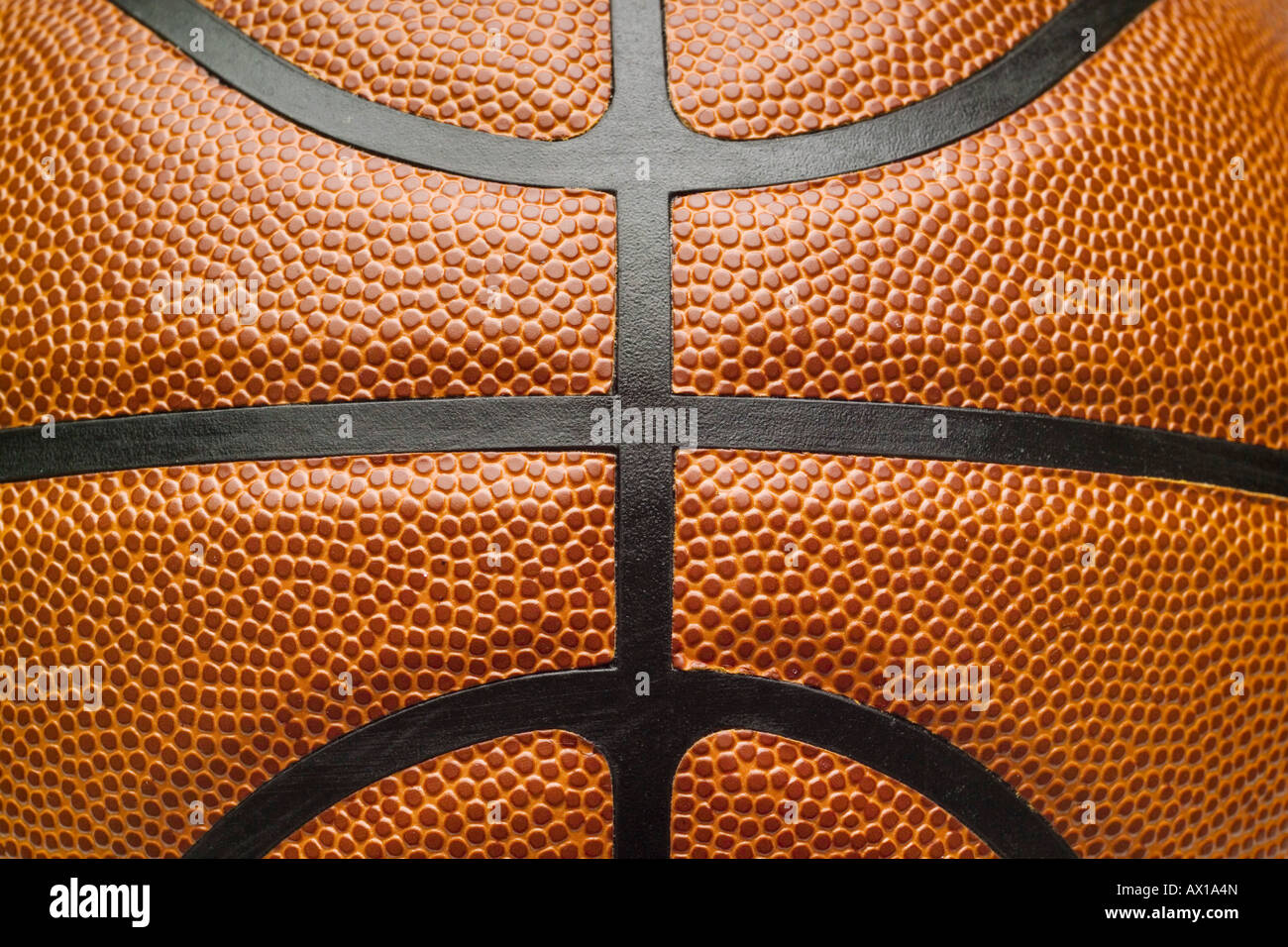 Extreme close up di un pallone da basket Foto Stock