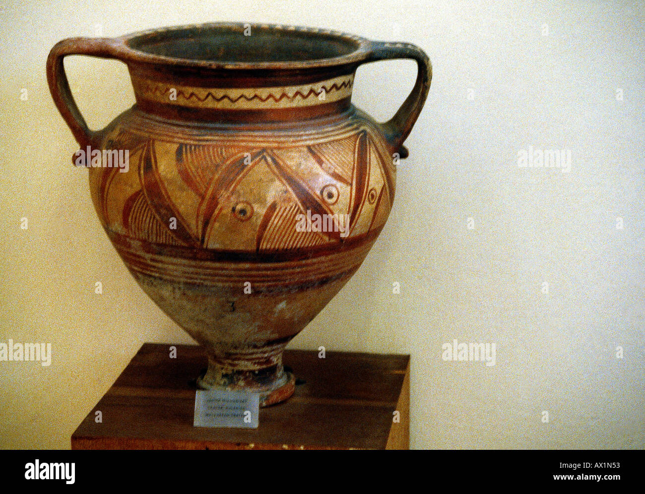 Creta Grecia Iraklion Anfora Museo disegno geometrico - Minoan Foto Stock