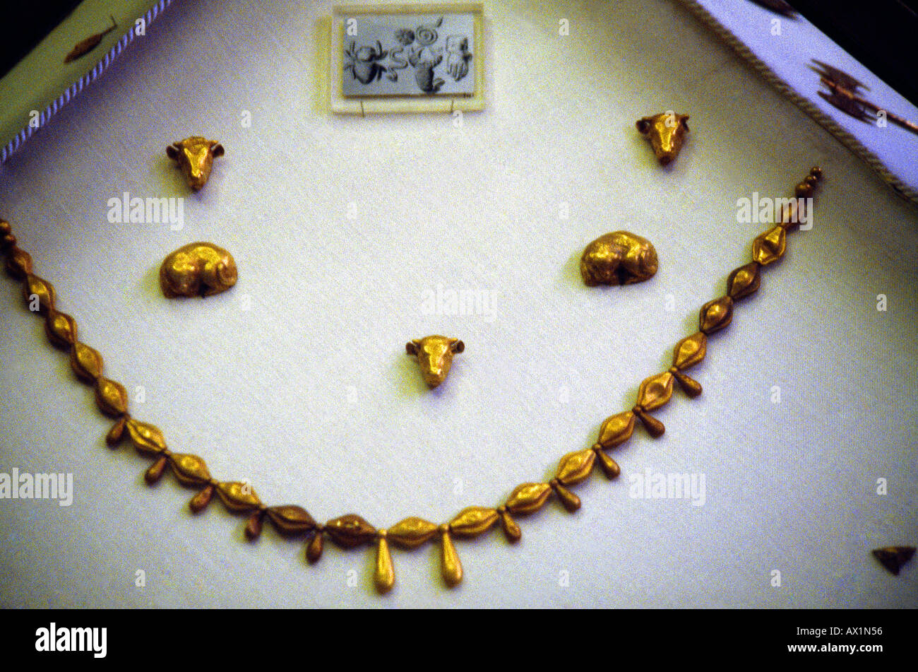Creta Grecia Iraklion Museo gioielli in oro - Minoan Foto Stock