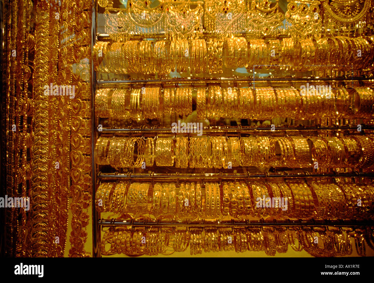 Dubai EMIRATI ARABI nuovo Gold Souk Gioielli Foto Stock