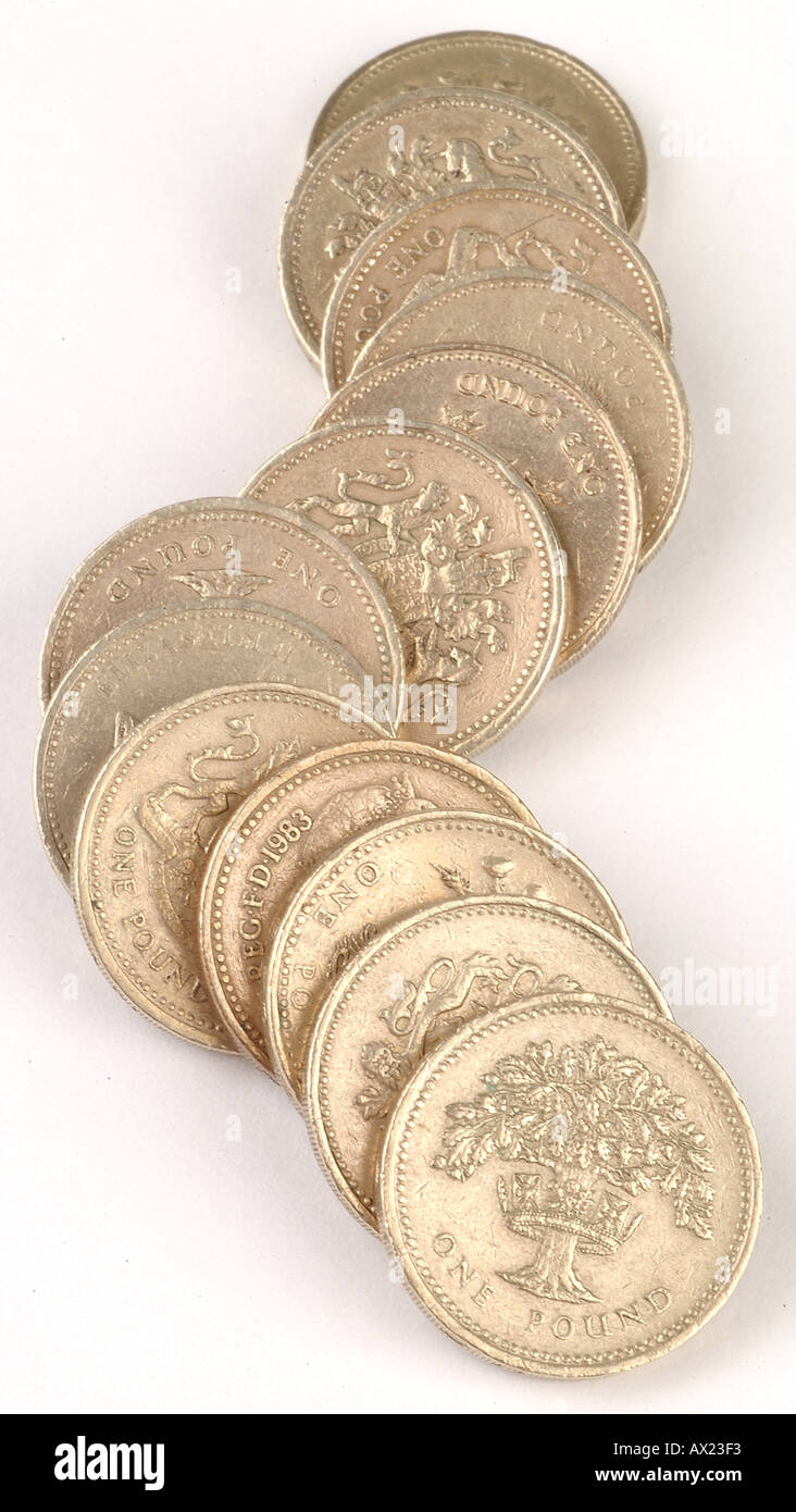 Un gruppo di monete Britanniche 1445658 uid Foto Stock