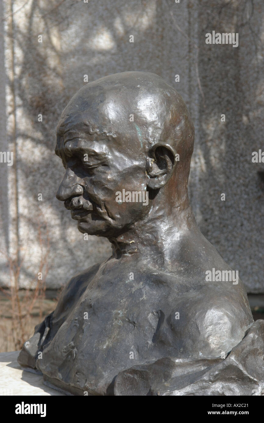 Busto di Gandhi Foto Stock
