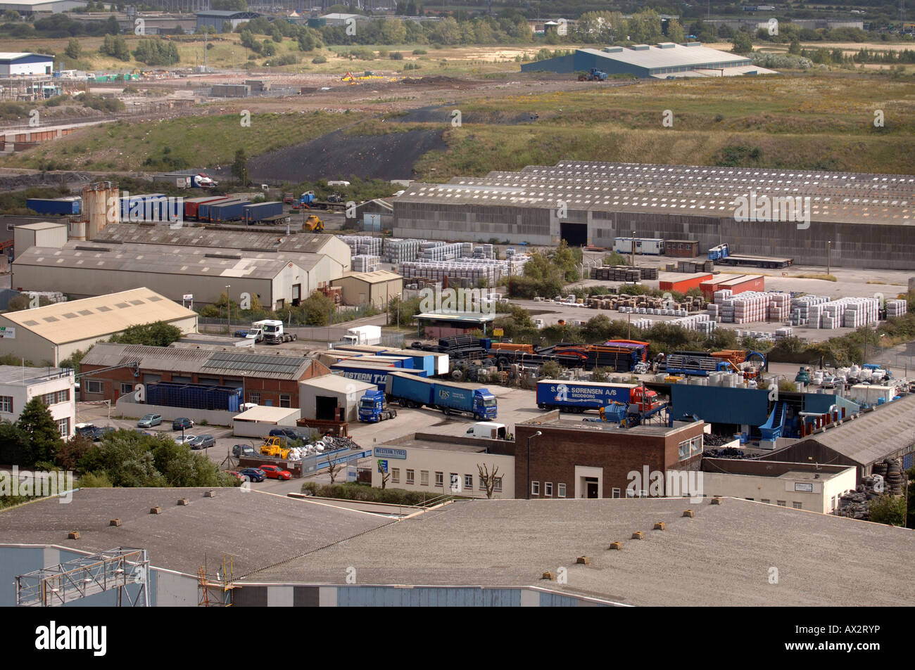 Una zona industriale nei pressi di AVONMOUTH DOCKS BRISTOL REGNO UNITO Foto Stock