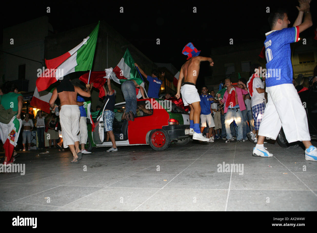 Dopo la vittoria del campionato italiano di calcio contro la Frenchs in 2006 Foto Stock