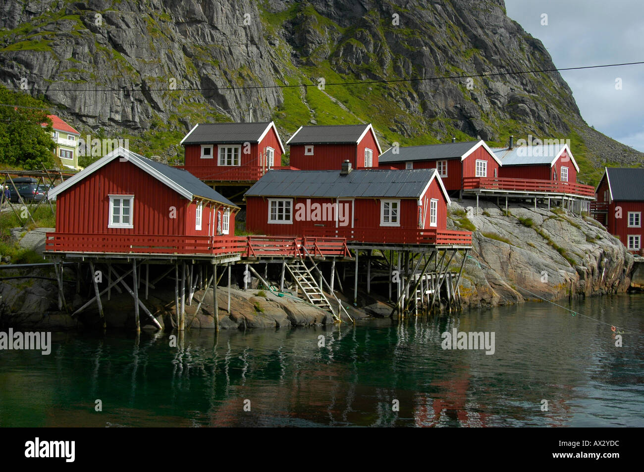 Fishermans cabine sulla lofots, Norvegia. (C) da uli nusko, CH-3012 Berna Foto Stock