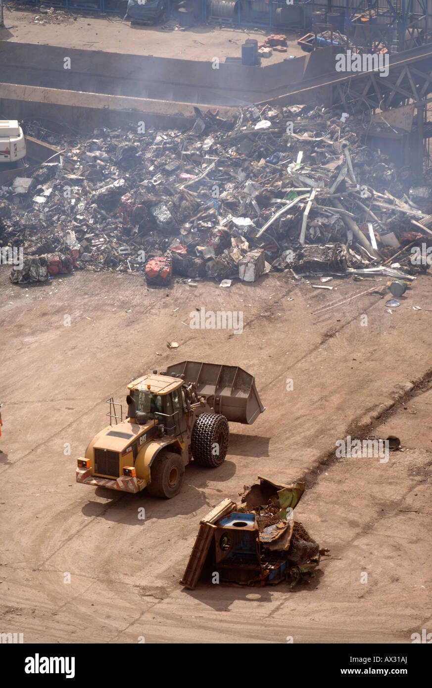 Vista aerea di rottami di metallo cantiere IN AVONMOUTH DOCKS BRISTOL REGNO UNITO Foto Stock