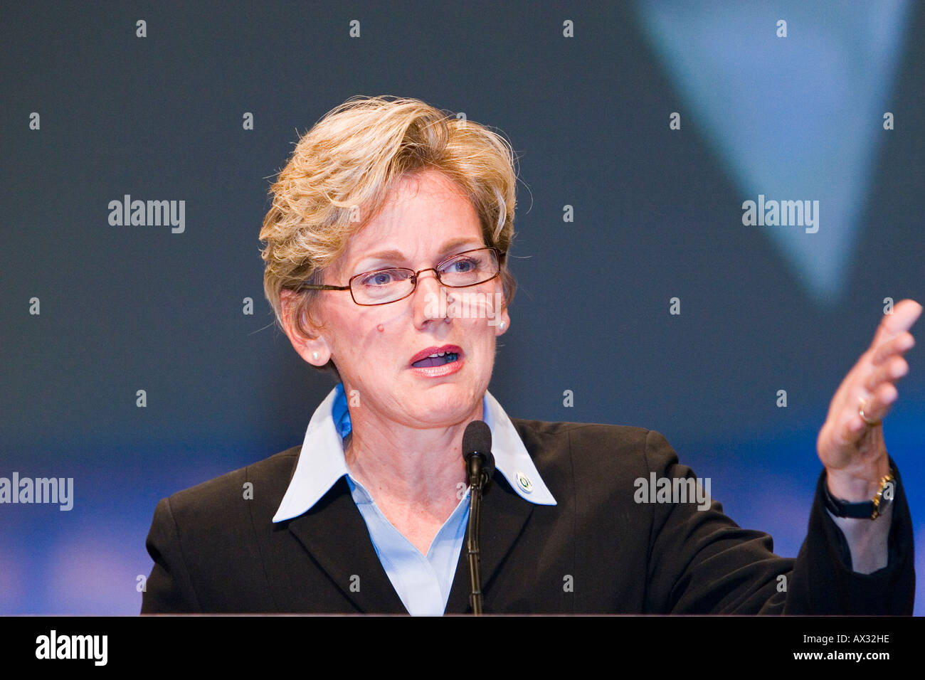 Il Governatore del Michigan Jennifer Granholm Foto Stock
