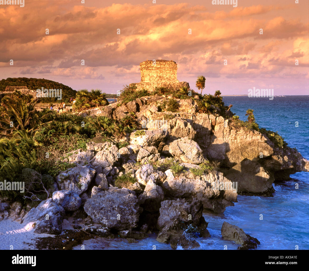 Messico Yucatan Tulum rovine Maya Pazific Ocean Qintana Roo Riviera Maya Foto Stock