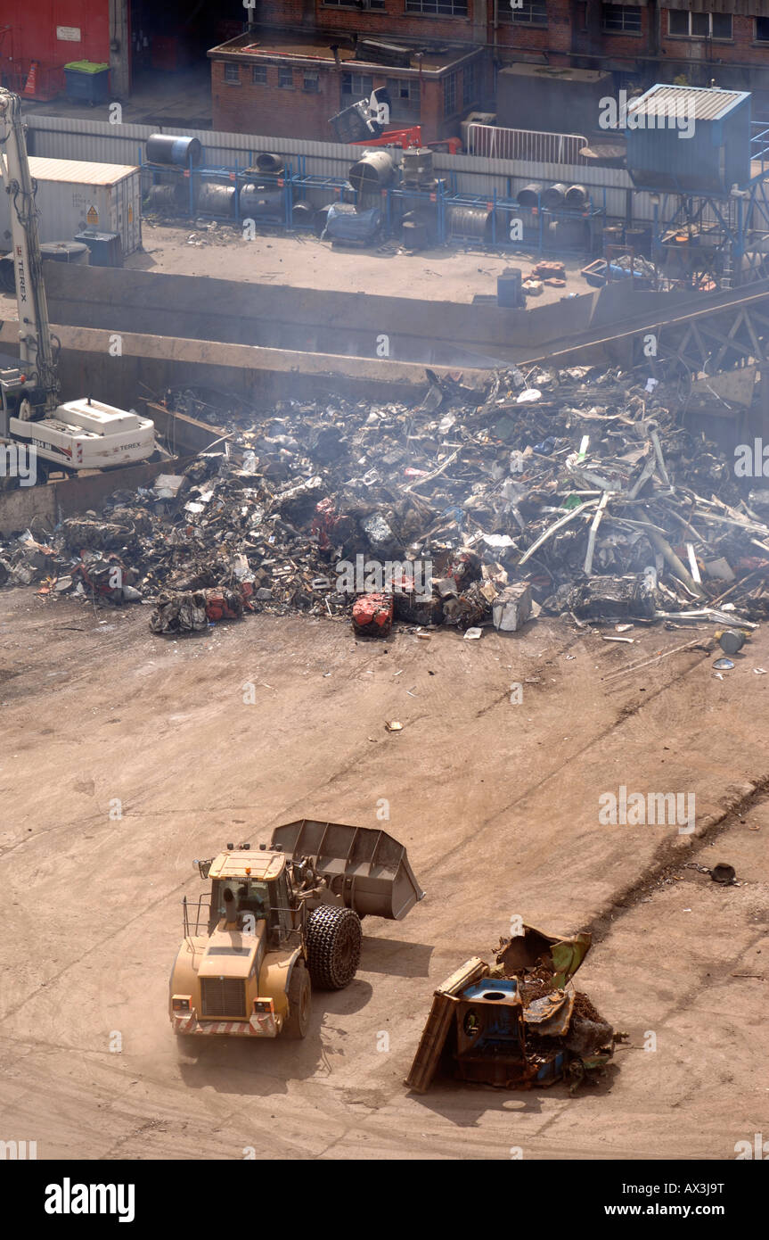 Vista aerea di rottami di metallo cantiere IN AVONMOUTH DOCKS BRISTOL REGNO UNITO Foto Stock