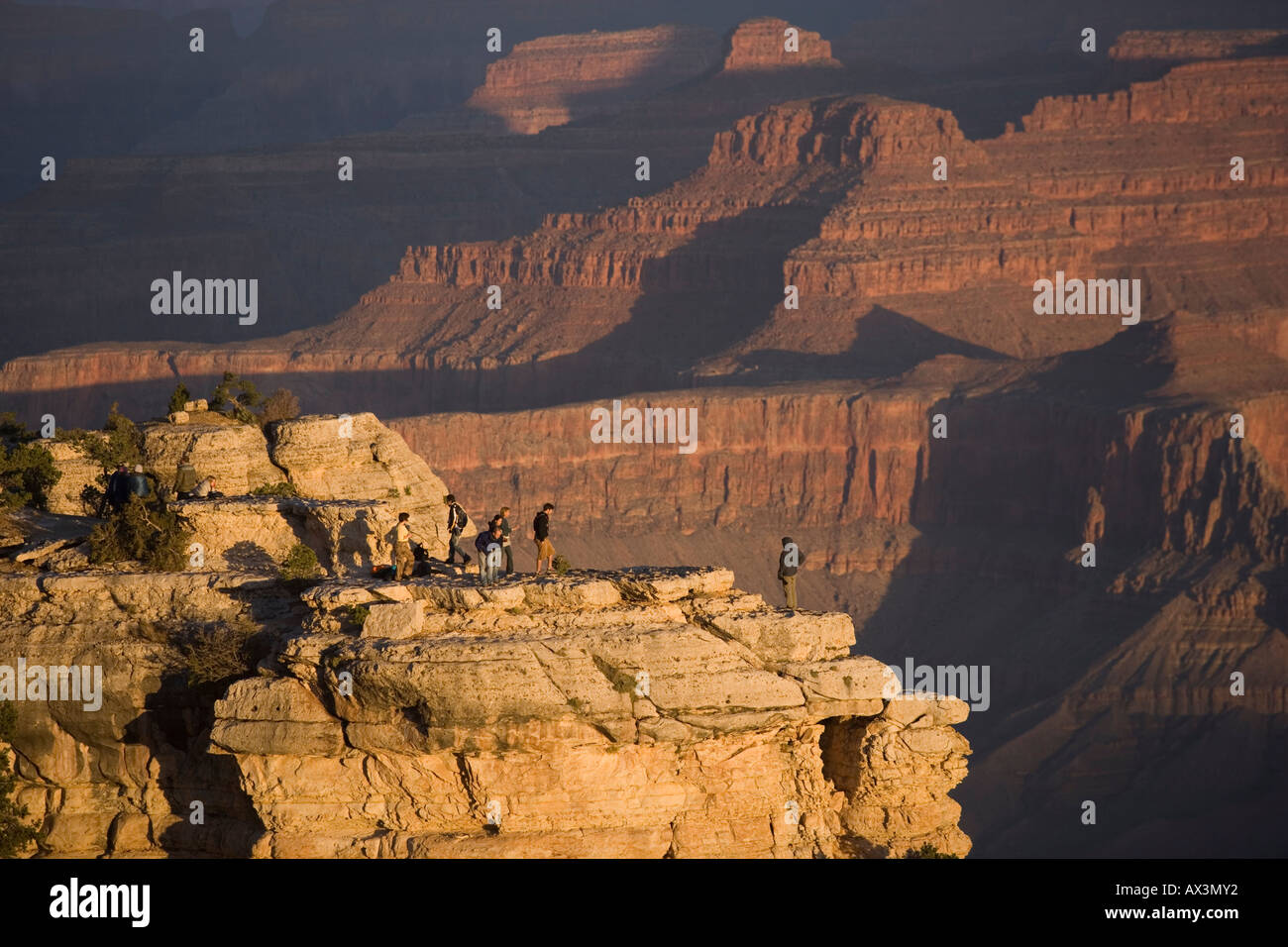 South Rim Grand Canyon presso sunrise da Yavapai stazione di osservazione Arizona USA Foto Stock