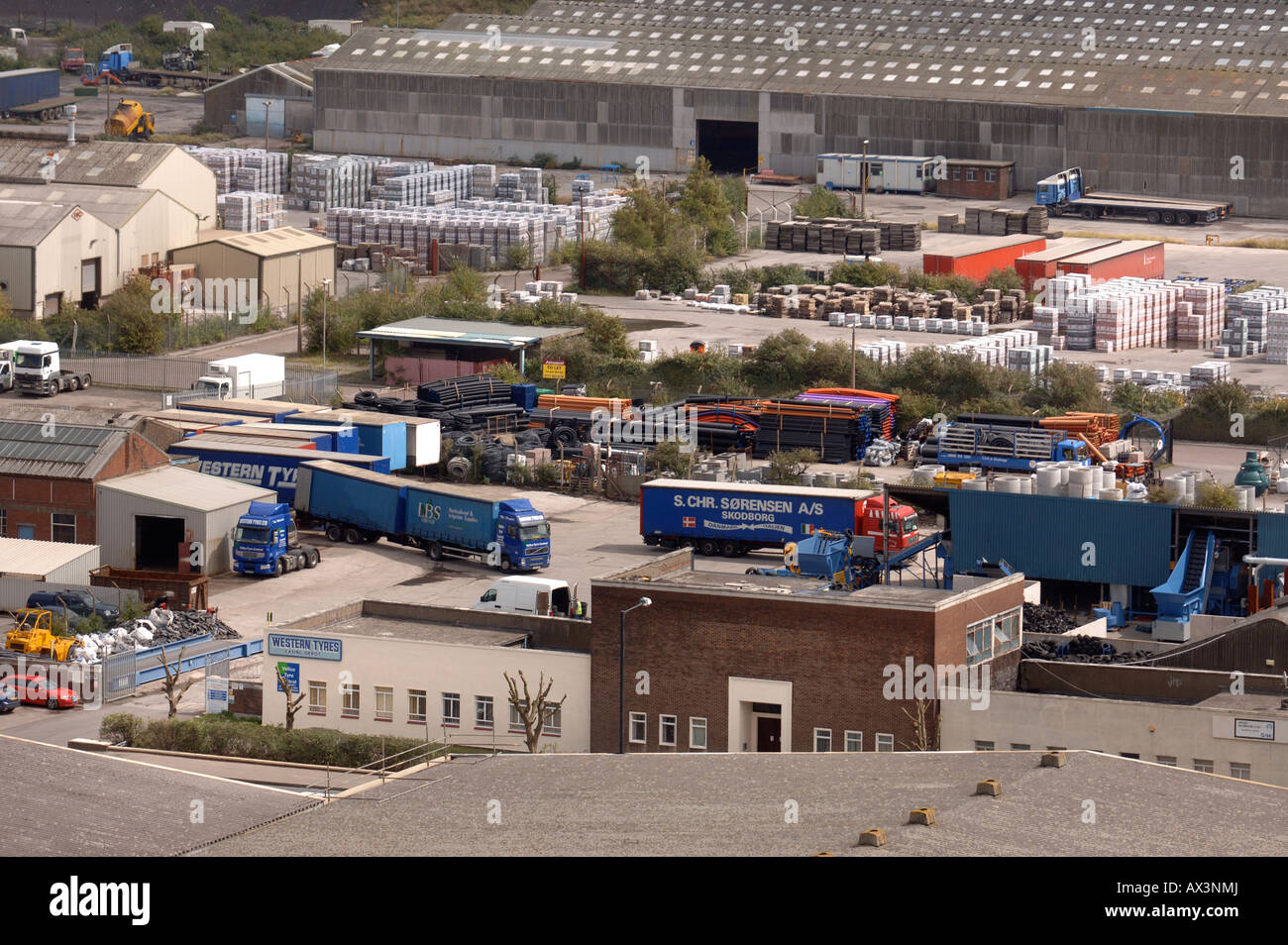 Una zona industriale nei pressi di AVONMOUTH DOCKS BRISTOL REGNO UNITO Foto Stock