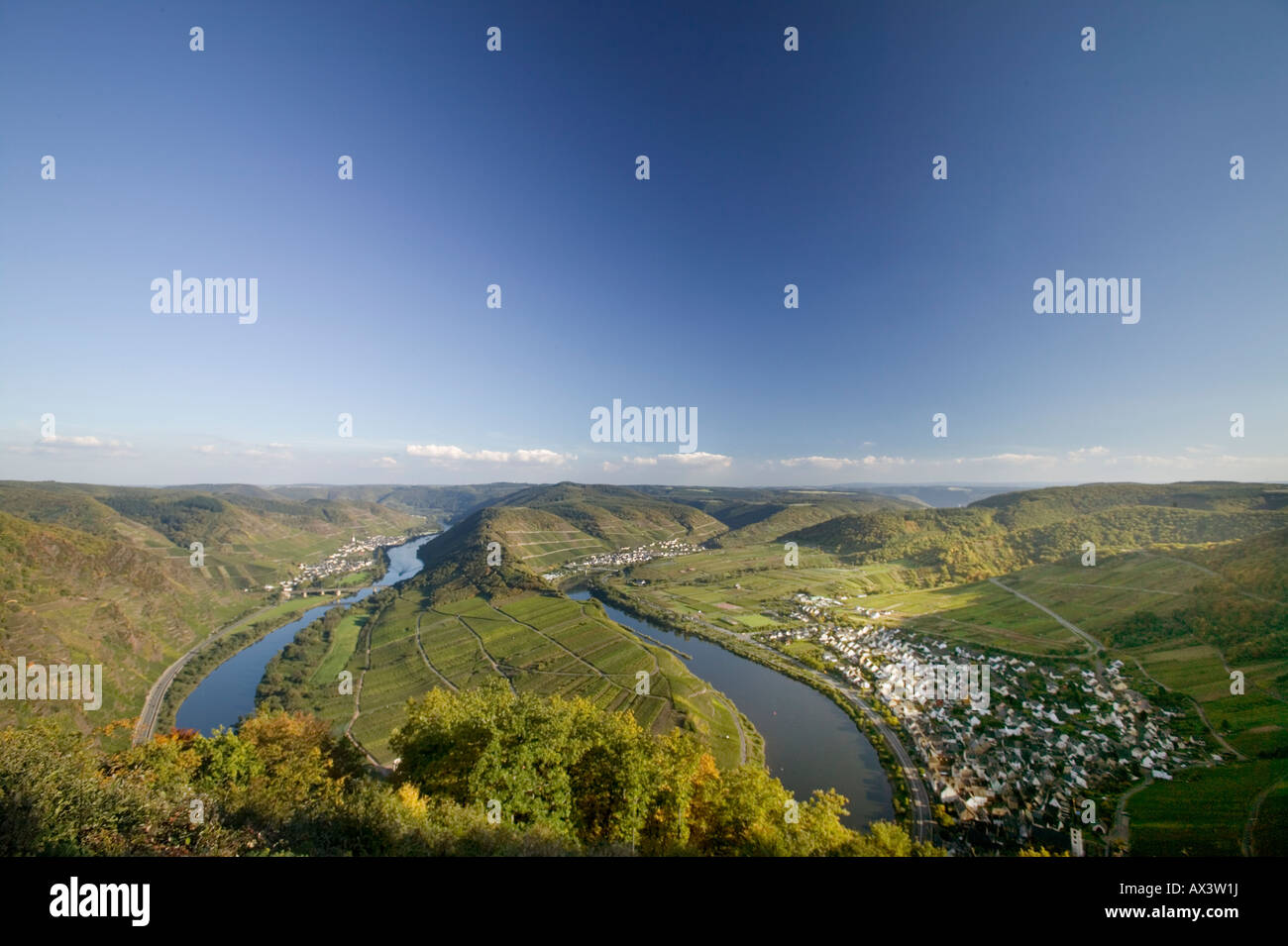 Moselschleife bei Bremm Germania paesaggio vicino Bremm Moselle Foto Stock