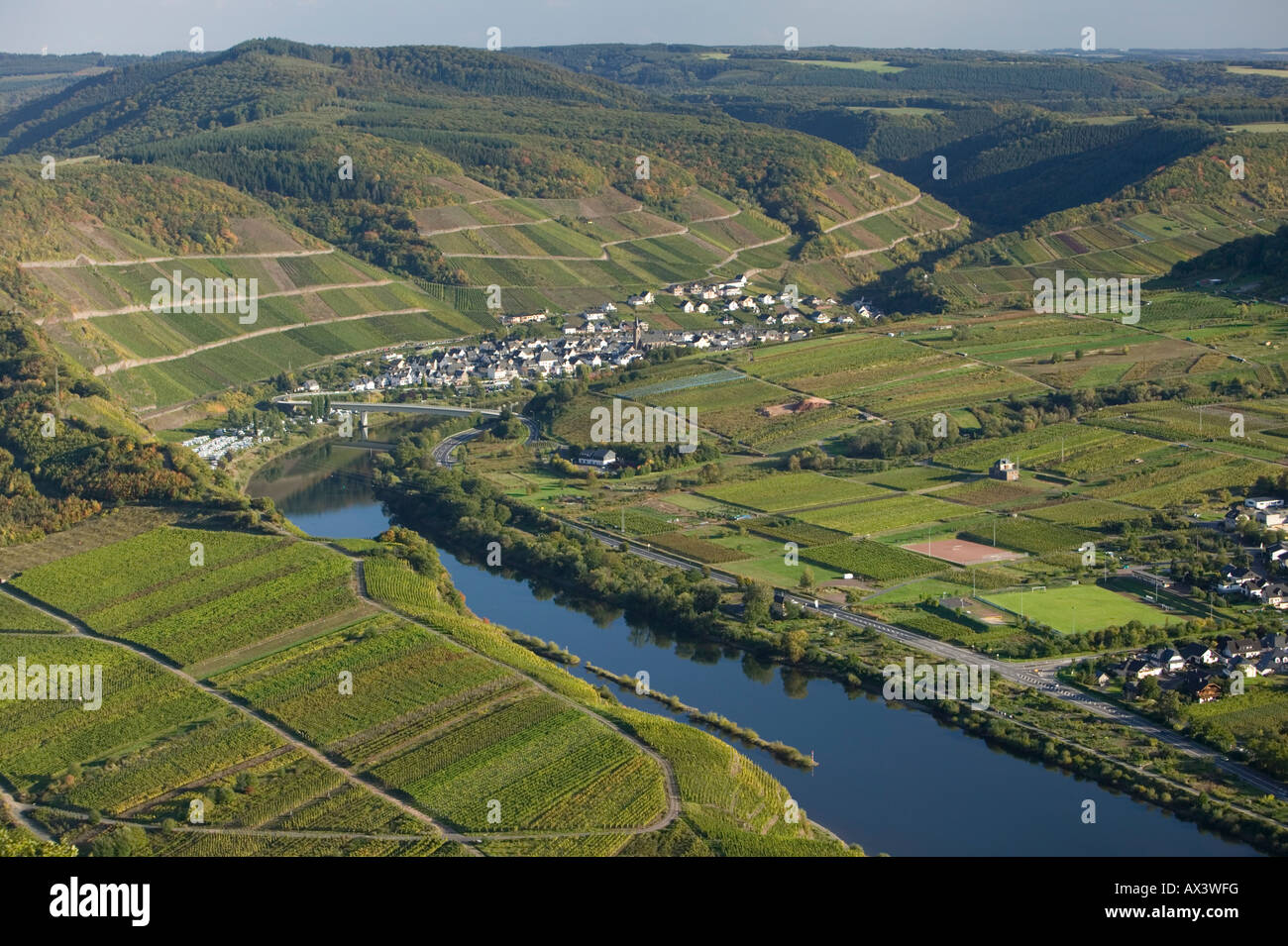 Moselschleife bei Bremm Germania paesaggio vicino Bremm Moselle Foto Stock