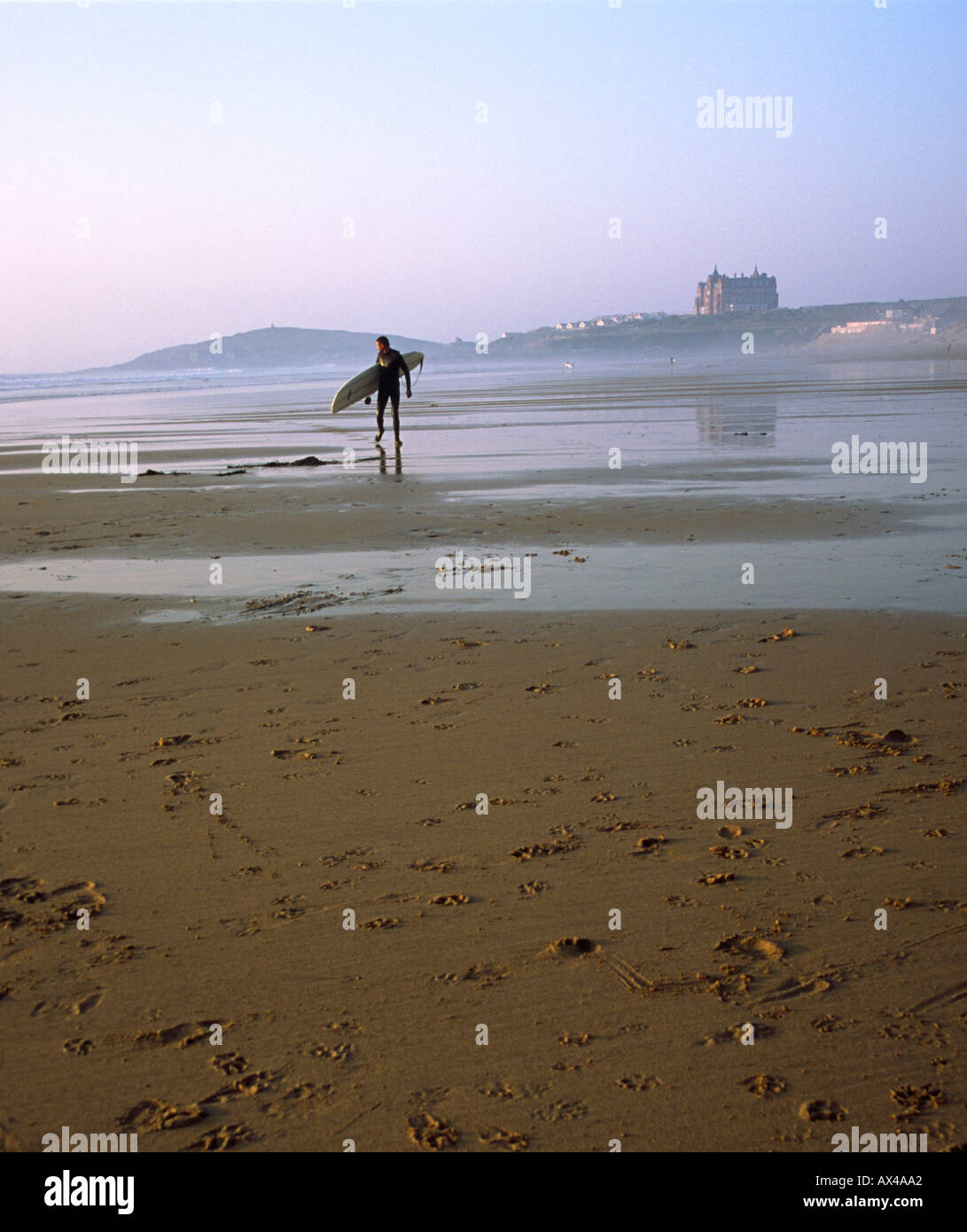 Fistral Beach in Newquay Cornwall Inghilterra UK popolare tra i surfisti Foto Stock