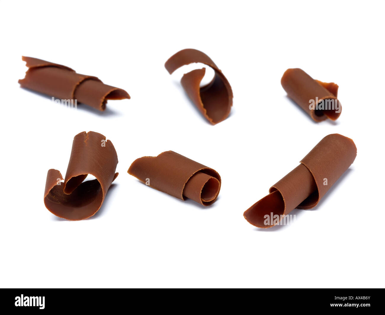 riccioli di cioccolato Foto Stock