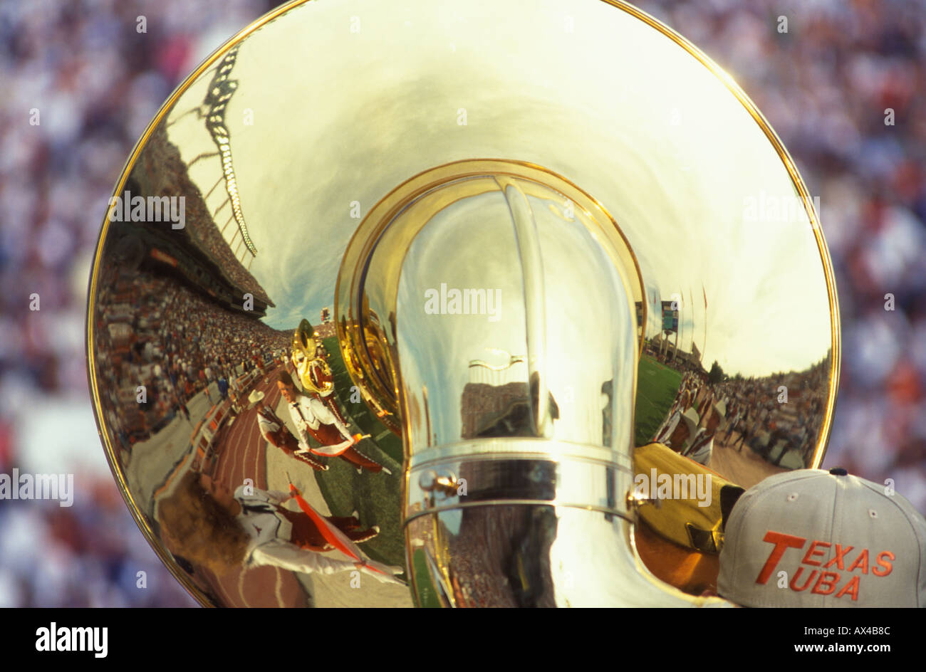 Tuba in università del Texas Marching Band Foto Stock