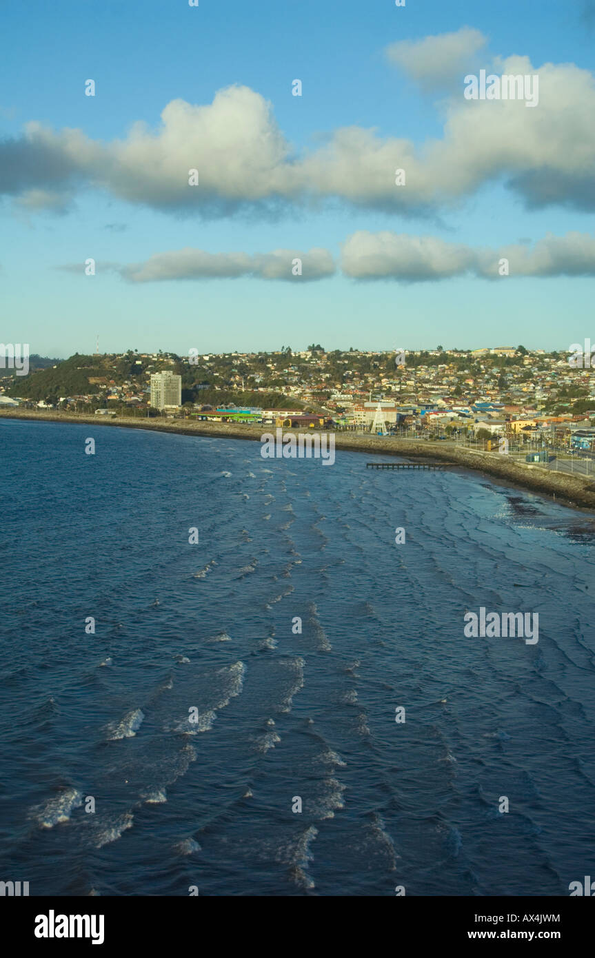 Il CILE, Puerto Montt Downtown area, Costanera a bassa marea Foto Stock