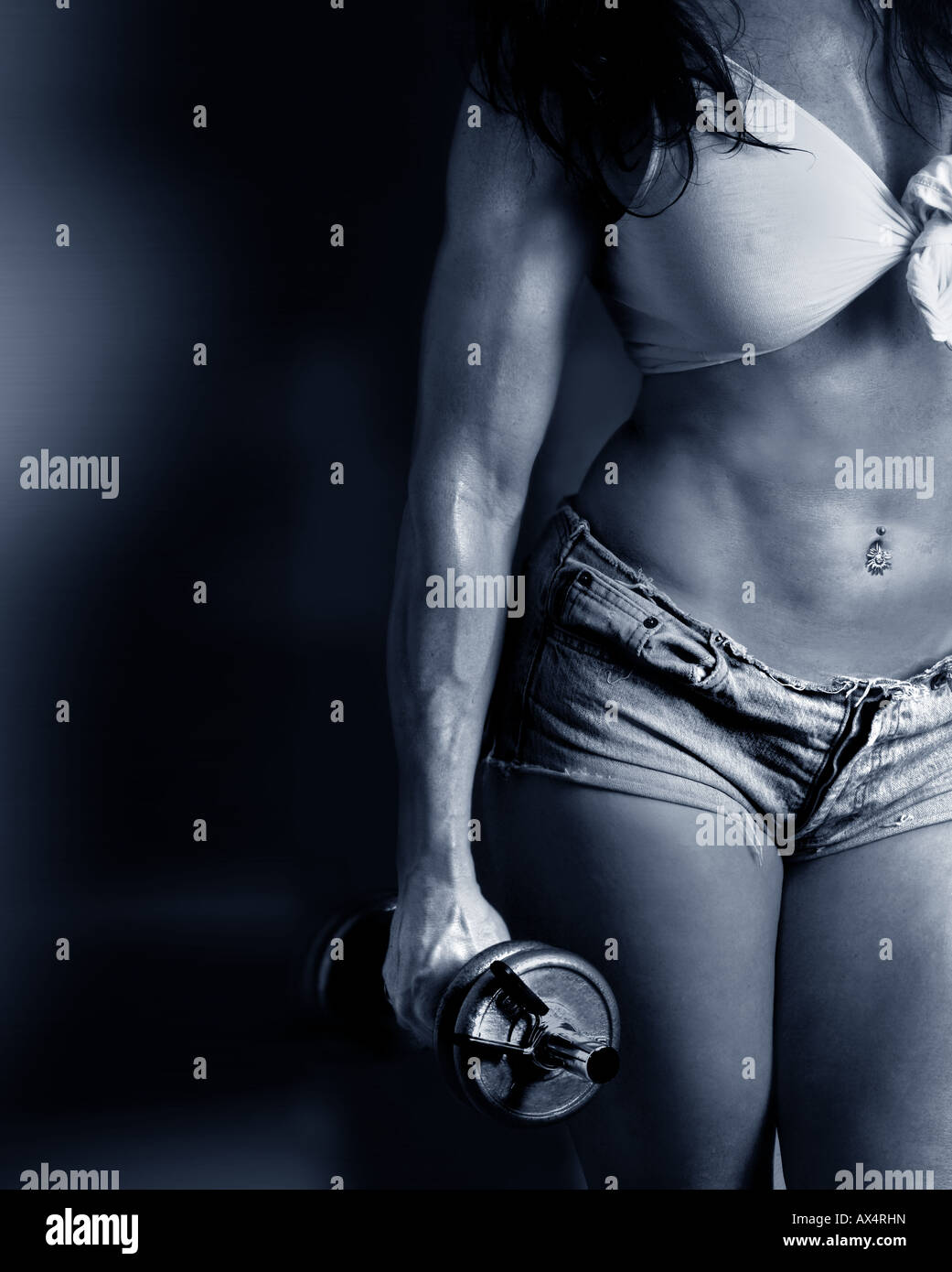 I bodybuilder femminile Foto Stock
