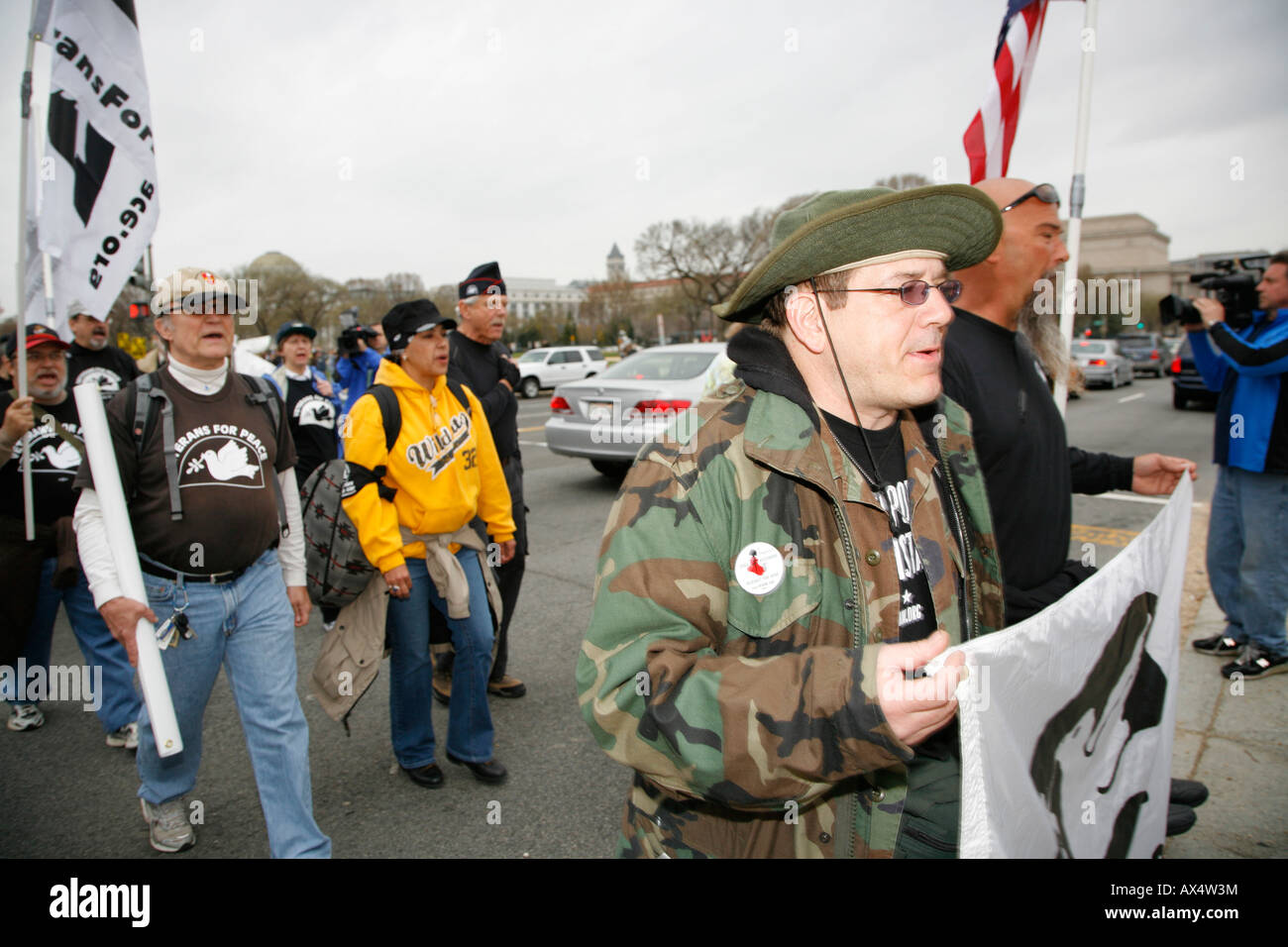 Manifestazione di protesta sul Mall, quinto anniversario dell inizio della guerra in Iraq, Washington, Distretto di Columbia, Stati Uniti d'America Foto Stock