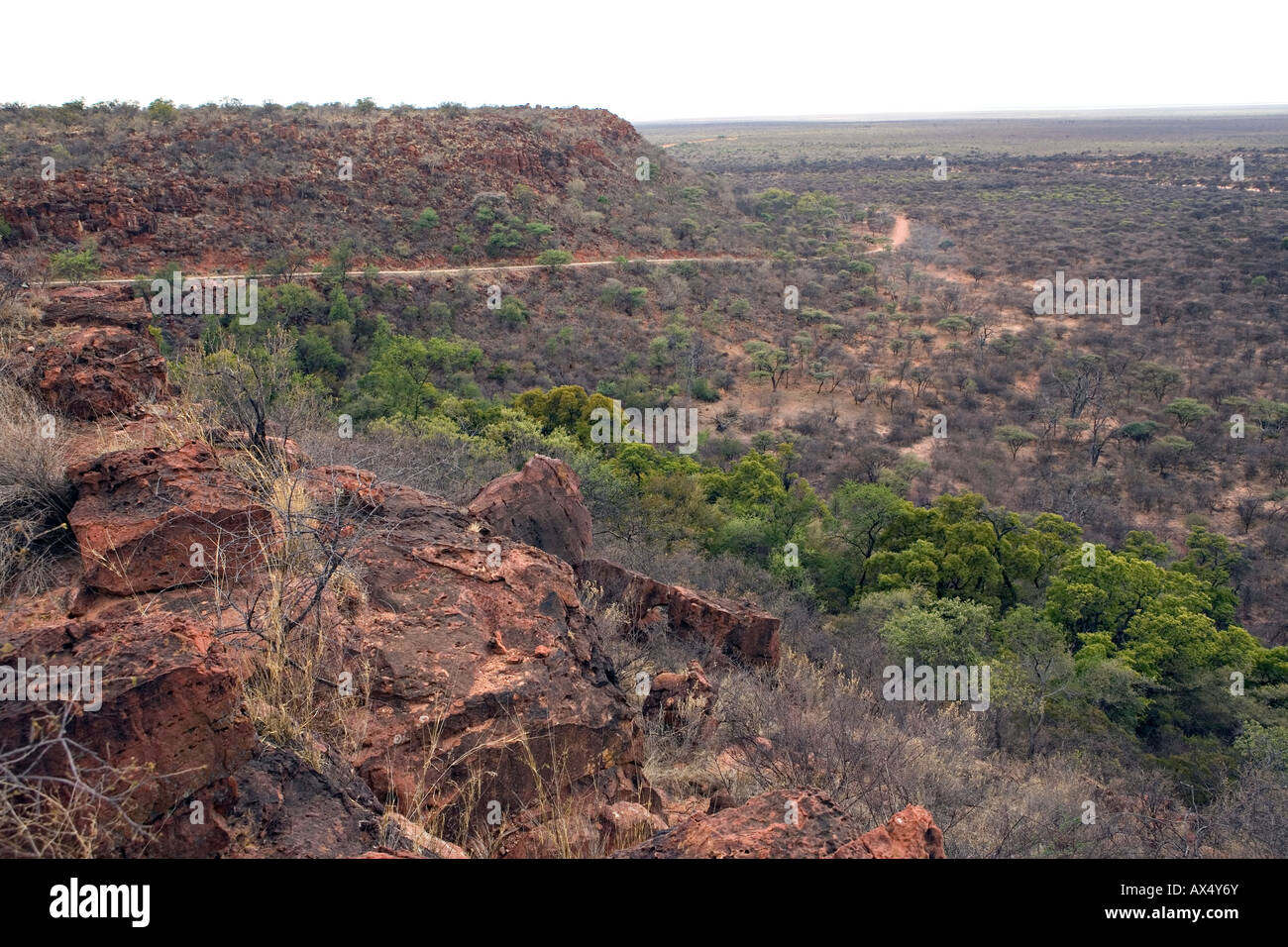 Vista panoramica di Waterberg Plateau del massiccio della Namibia Foto Stock