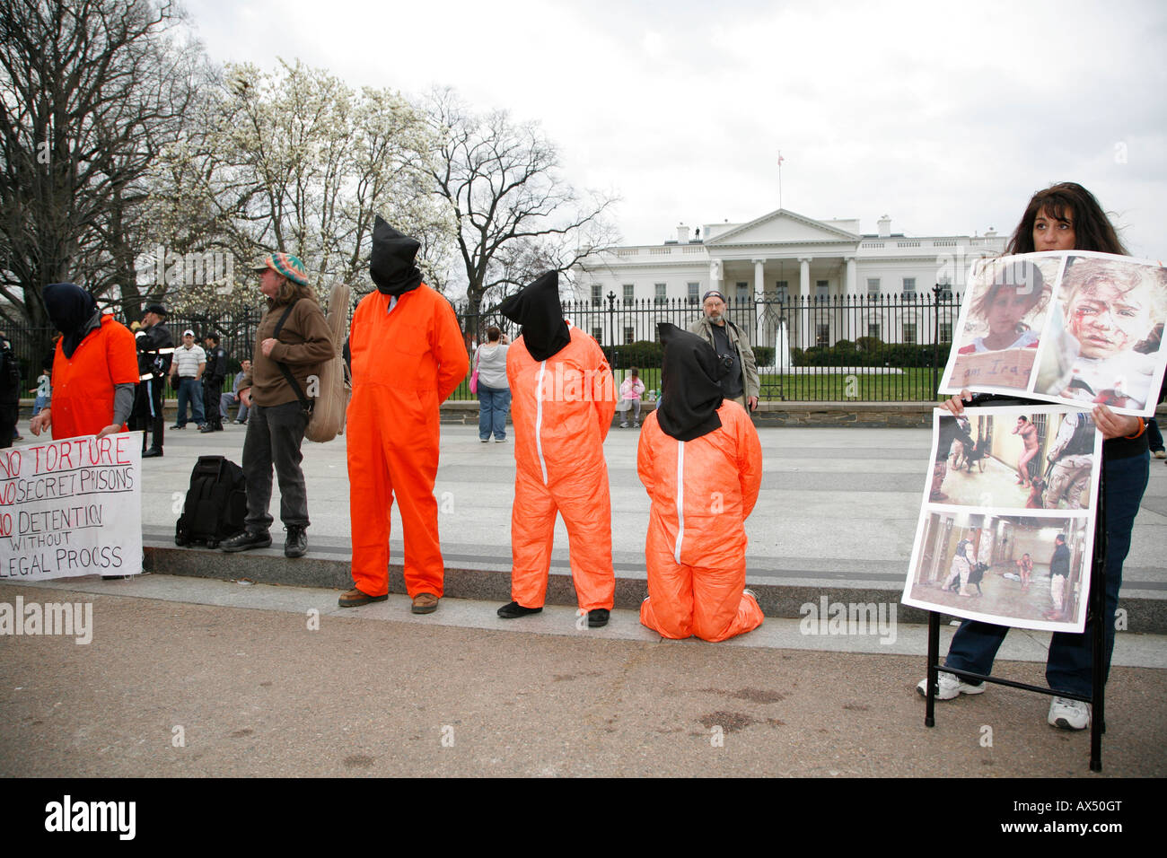 La protesta anti-guerra di dimostrazione, quinto anniversario dell inizio della guerra in Iraq, la Casa Bianca di Washington, Distretto di Columbia, Stati Uniti d'America Foto Stock