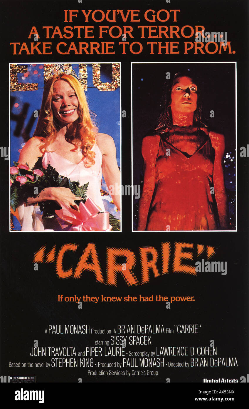 CARRIE- poster per 1976 UA/Red Bank film con Sissy Spacek e Amy Irving basato sul romanzo di Stephen King Foto Stock
