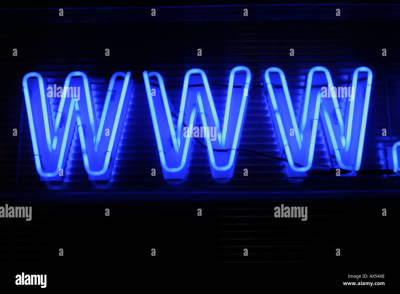 Insegna al neon www world wide web Foto Stock