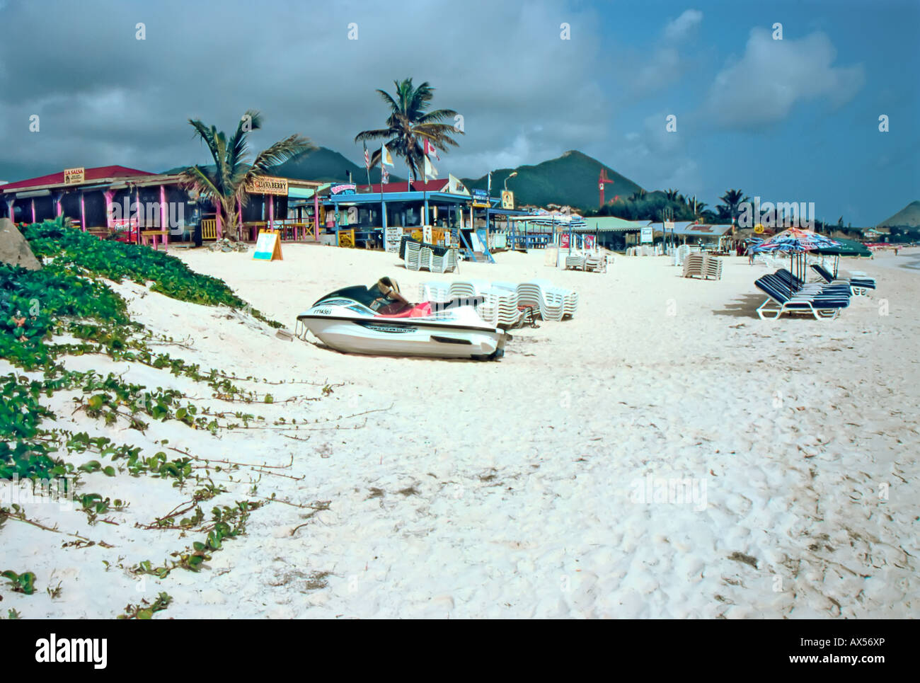 Orient Bay o Orient Beach, Francese St Maarten Foto Stock