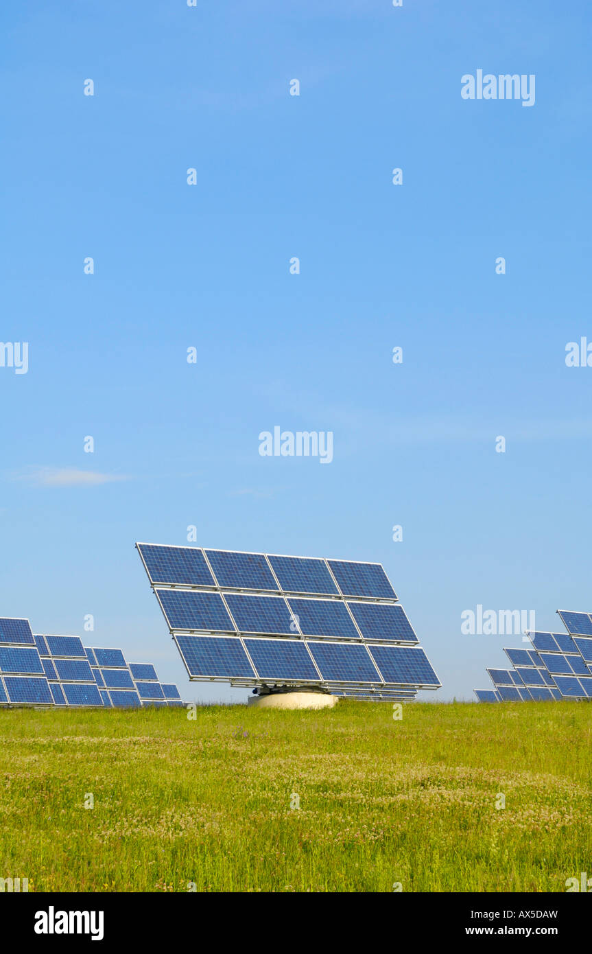 Impianti fotovoltaici (PV) cellule, pannelli solari Foto Stock